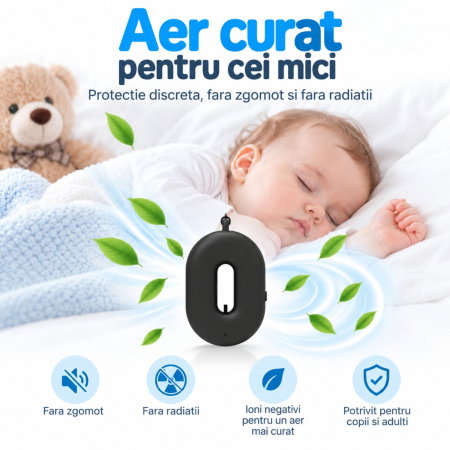 Colier Purificator Aer Fresh air Negru [5]