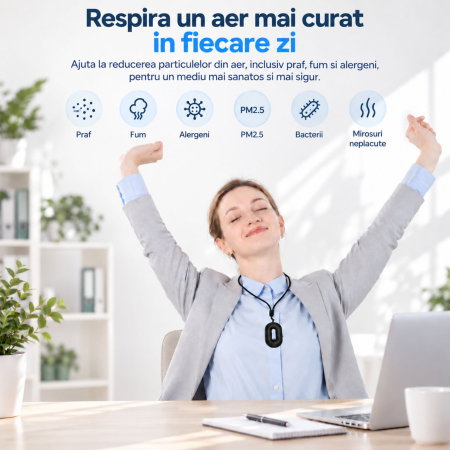 Colier Purificator Aer Fresh air Negru [3]