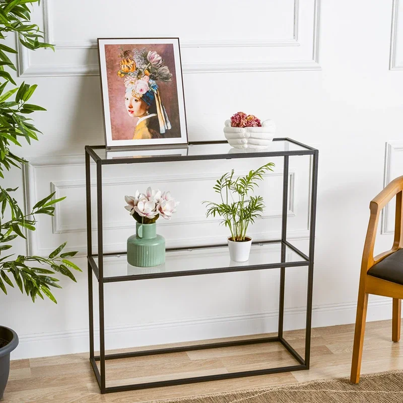 Comoda Berra neagra, structura metalica, blat din sticla securizata [0]