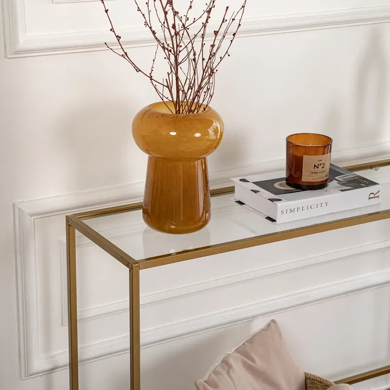 Comoda Canvas aurie, design modern, blat din sticla securizata [4]