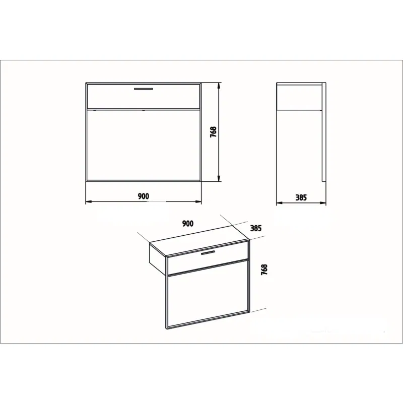 Comoda eleganta neagra si aurie cu picioare metalice, 90x76,8 cm [2]