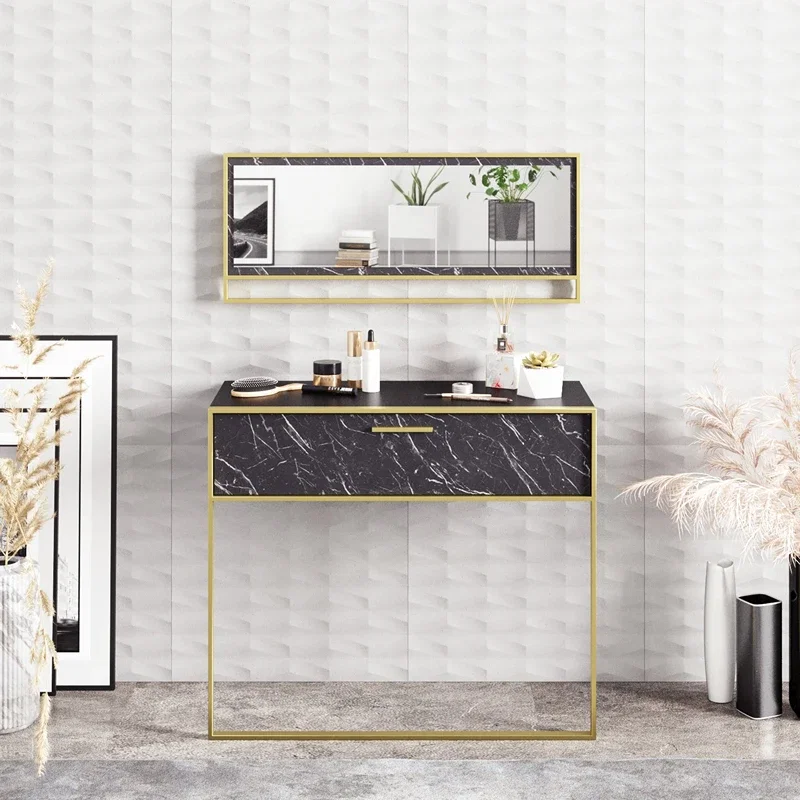 Comoda eleganta negru si auriu, 90x76,8 cm, cu picioare metalice [0]