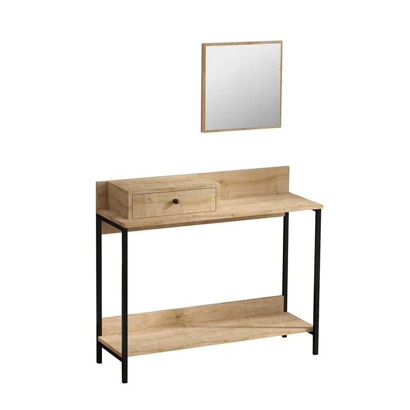Comoda Jan, stejar safir, 100 cm, oglinda inclusa, design modern [3]