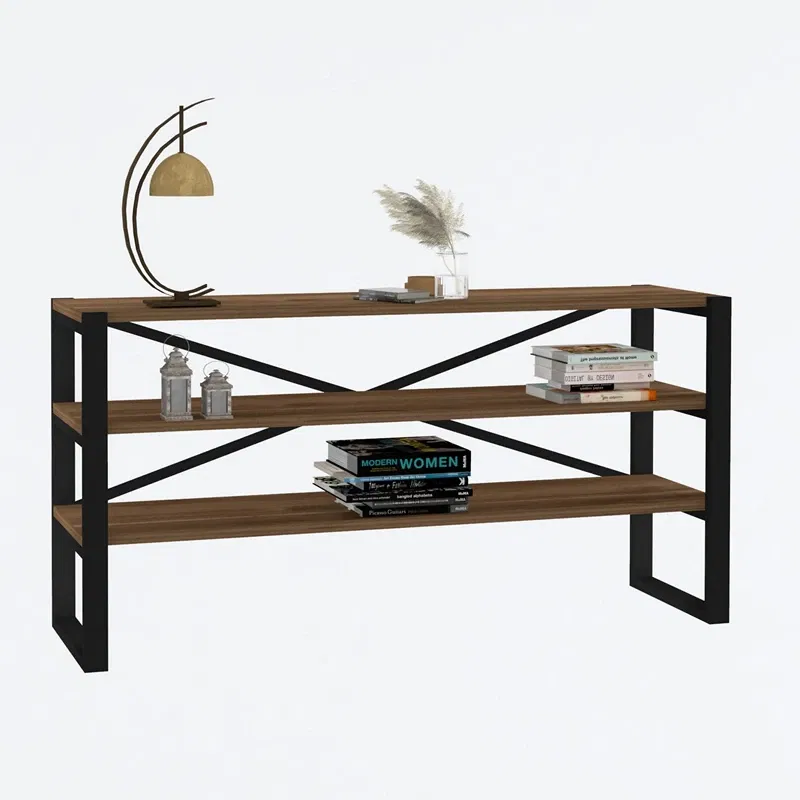 Comoda Natali, stil industrial, nuc, cadru metalic, spatii depozitare, 120 cm [2]