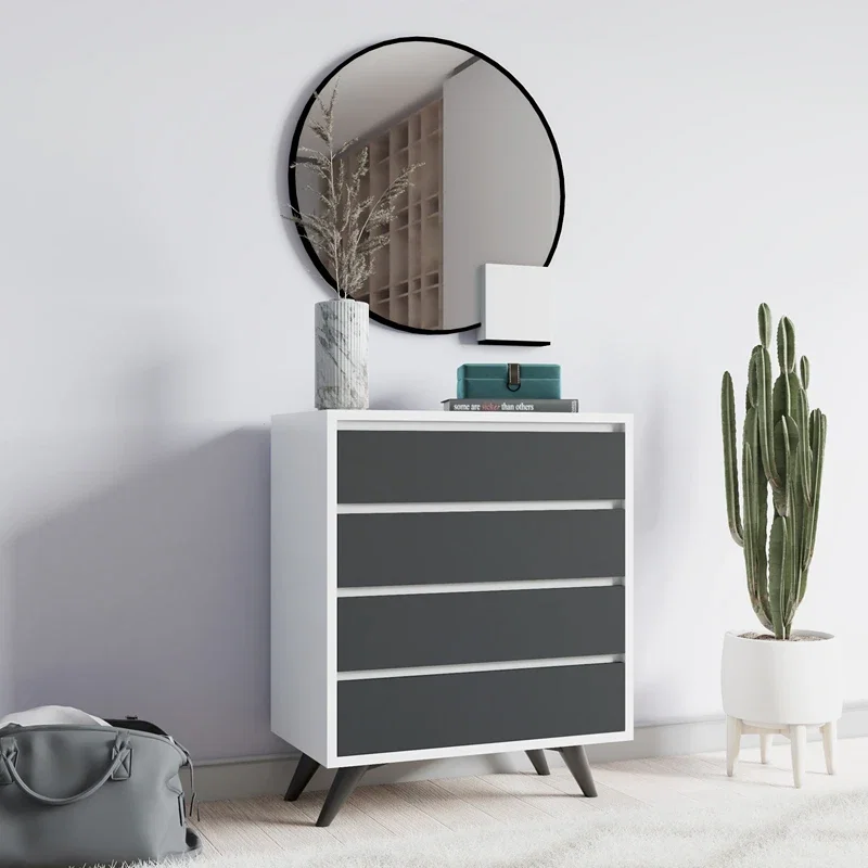 Comoda Suvera, alba si antracit, 4 sertare, moderna si practica [0]