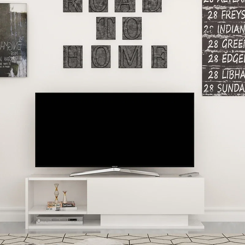 Comoda TV alba moderna cu spatiu de depozitare Damla 120 cm [1]