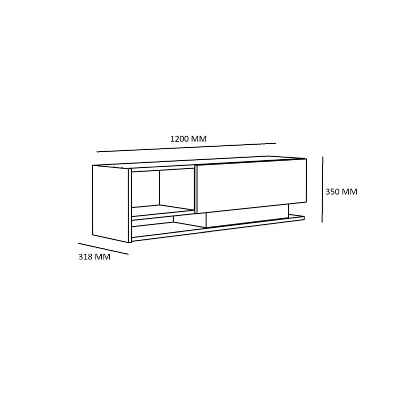 Comoda TV alba moderna cu spatiu de depozitare Damla 120 cm [3]