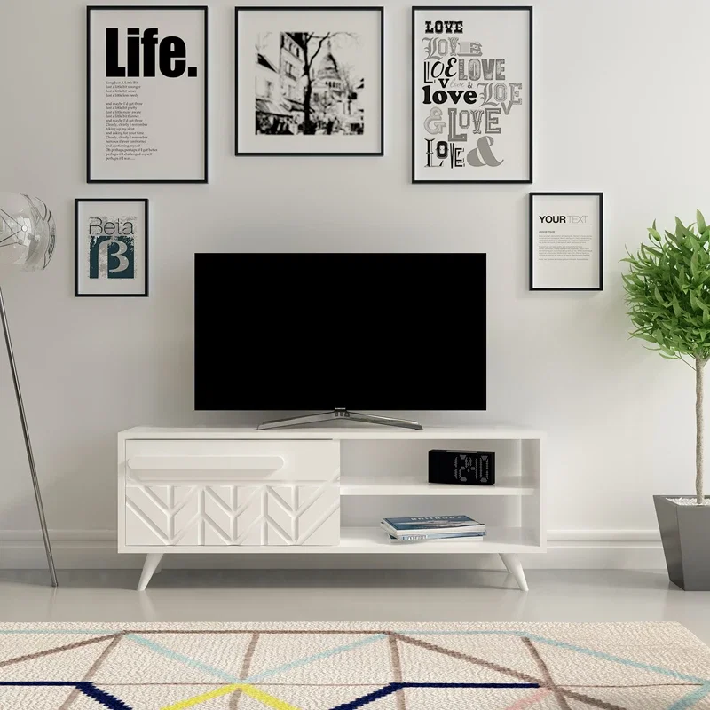 Comoda TV alba moderna si incapatoare Venedik 120 cm [0]