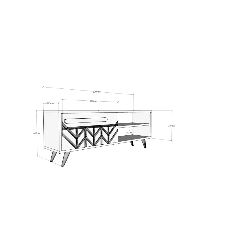 Comoda TV alba moderna si incapatoare Venedik 120 cm [2]