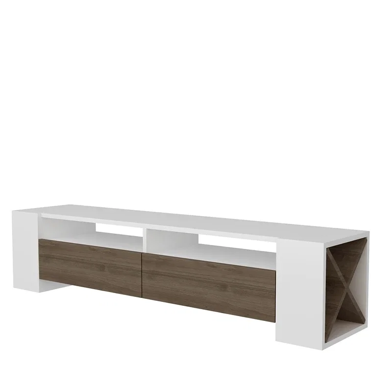 Comoda TV alba nuc cu design elegant Sossurko 155 cm [2]