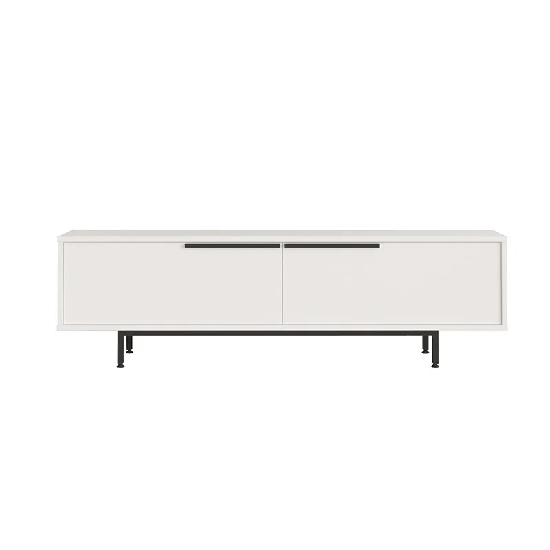 Comoda TV alba cu picioare metalice 160x45 cm [1]