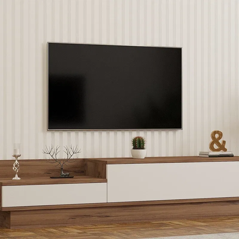 Comoda TV Barko, stejar atlantic si alb, design elegant, spatii depozitare, 160 cm [0]