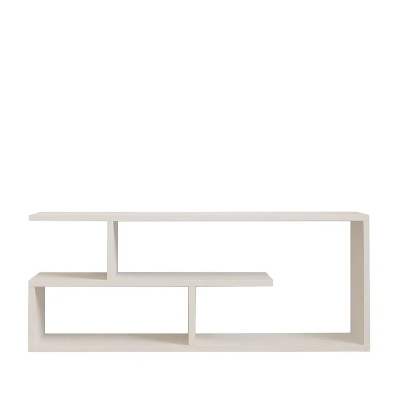 Comoda TV Cafu, alb, design modern, rafturi deschise, 100 cm [2]