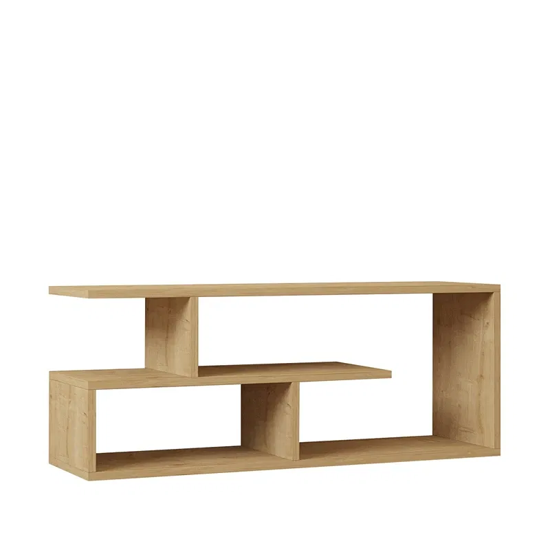 Comoda TV Cafu, stejar safir, rafturi multiple, design minimalist, 100 cm [3]