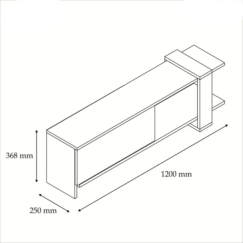 Comoda TV Gaye, nuc si alb, spatii depozitare, design modern, 120 cm [4]