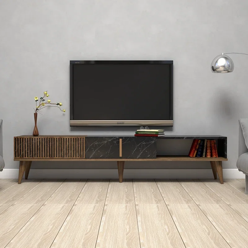Comoda TV Milan, nuc si negru, design minimalist, 180 cm [2]
