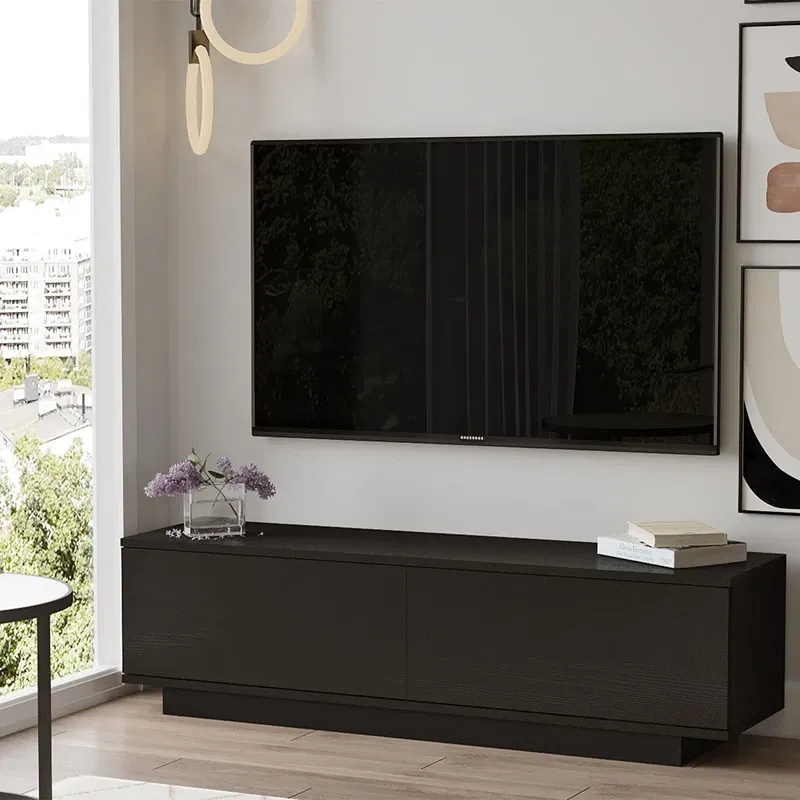 Comoda TV neagra, compartimentare practica 140x38,2 cm [0]