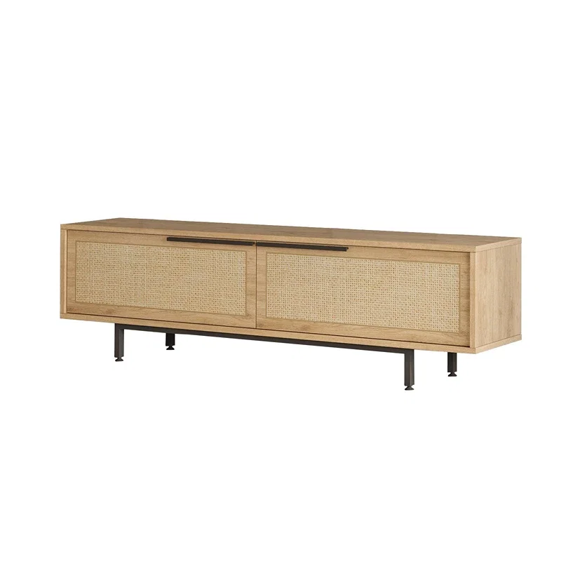 Comoda TV nuc stejar cu picioare metalice 160x45 cm [7]