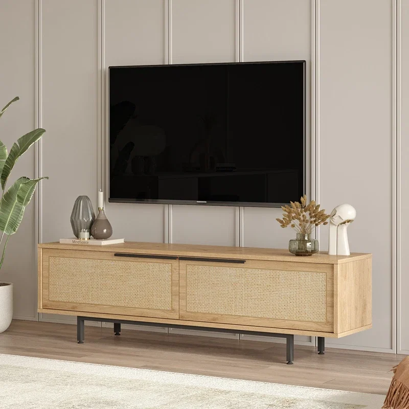 Cele mai noi - Comoda TV nuc stejar cu picioare metalice 160x45 cm