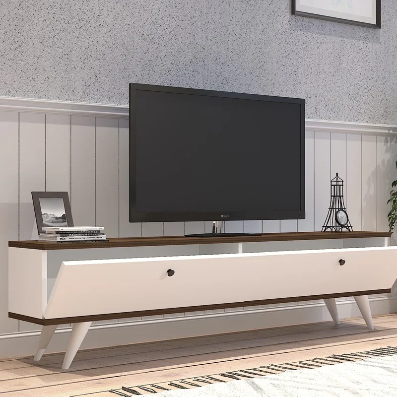 Comoda TV Paris, alb si nuc, design elegant, picioare inalte, 160 cm [1]