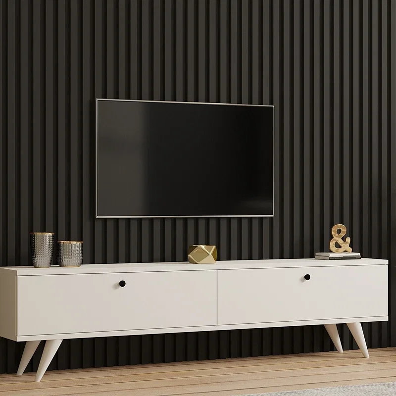Comoda TV Paris, alba, design elegant, picioare inalte, 160 cm [0]