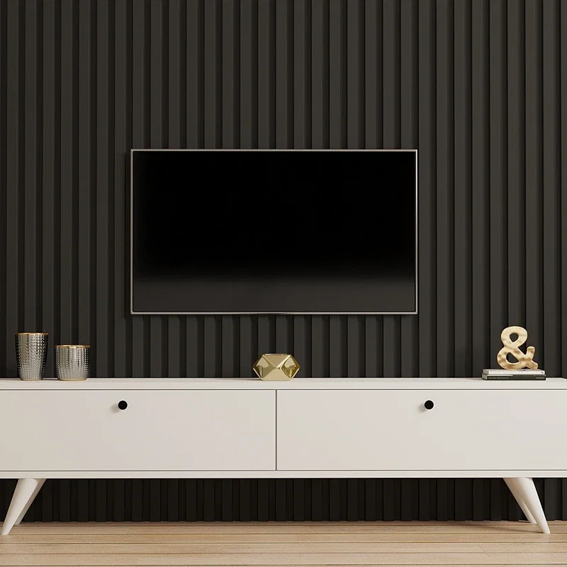 Comoda TV Paris, alba, design elegant, picioare inalte, 160 cm [1]