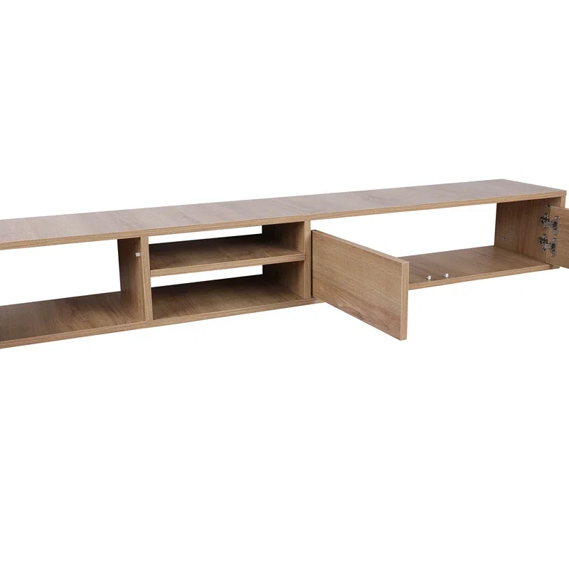 Comoda TV Rust, stejar, 180 cm, rafturi multiple, fixare pe perete [3]