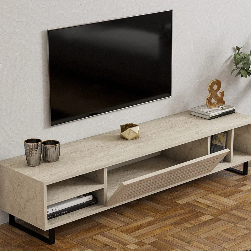 Comoda TV Safir, design modern, finisaj travertin, multiple spatii de depozitare, 160 cm [0]