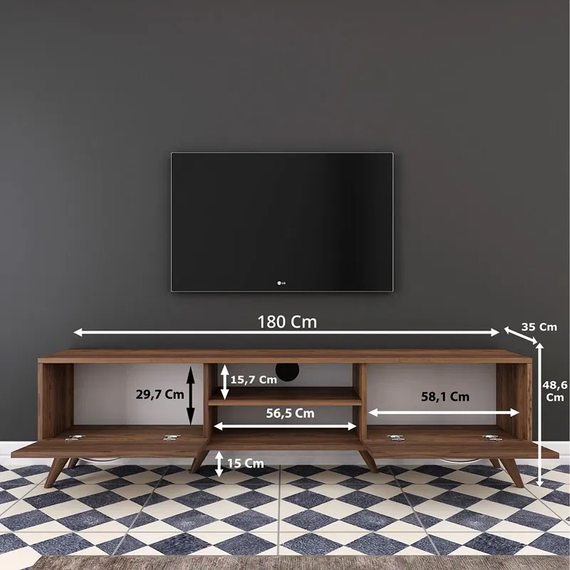 Comoda TV spatioasa, depozitare inteligenta 180x48,6 cm [1]