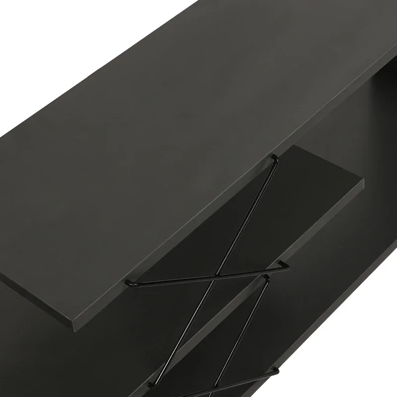 Comoda TV Zigzag antracit, cu rafturi multiple si design modern [11]
