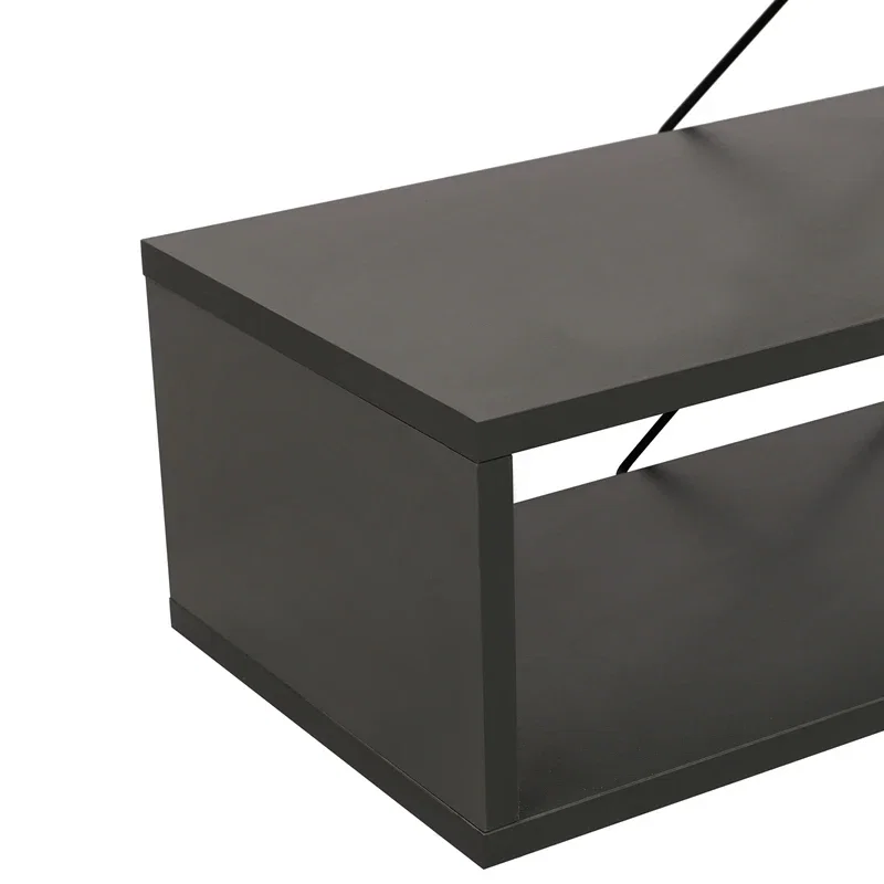 Comoda TV Zigzag antracit, cu rafturi multiple si design modern [7]