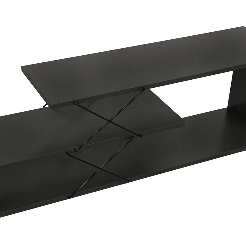 Comoda TV Zigzag antracit, cu rafturi multiple si design modern [12]