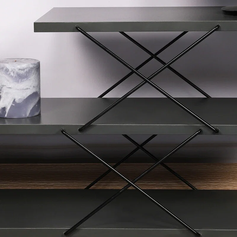 Comoda TV Zigzag antracit, cu rafturi multiple si design modern [2]