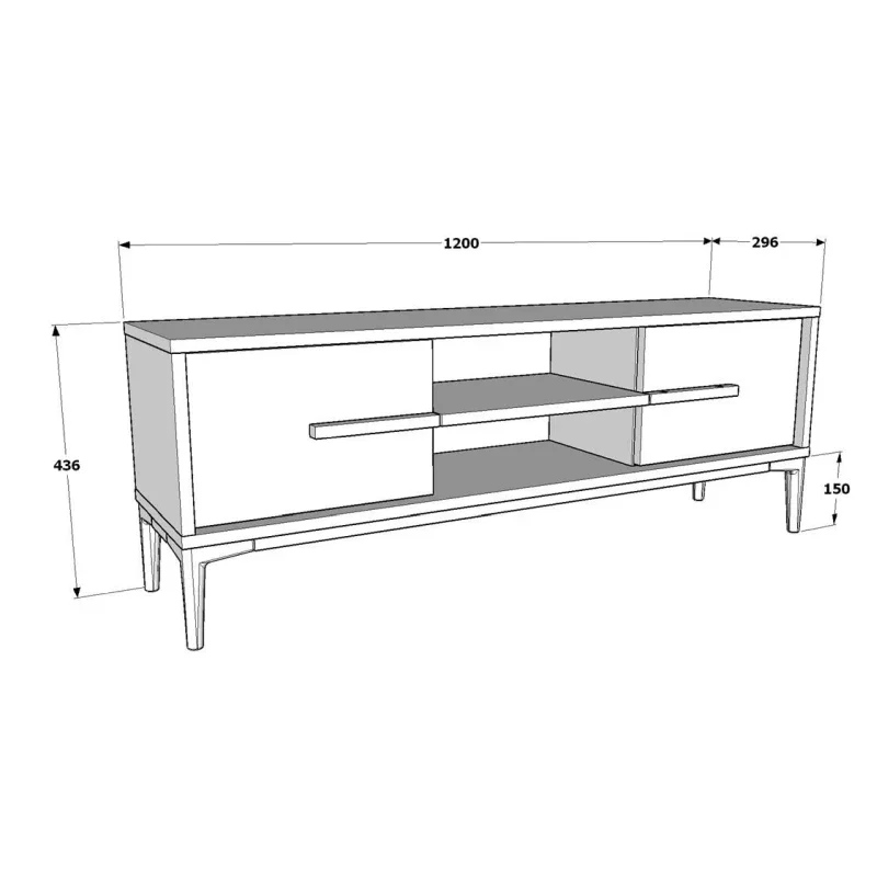Comoda TV nuc, cu spatiu de depozitare 120x43,6 cm [2]