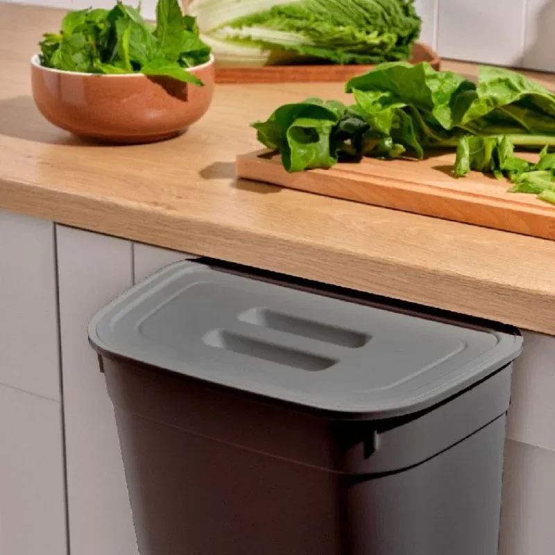 Cos de Gunoi Compact pentru Bucatarie Negru [2]