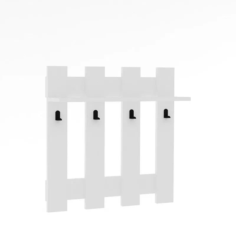 Cuier de perete Carina, alb, cu raft si suport pentru haine, 70 cm [1]