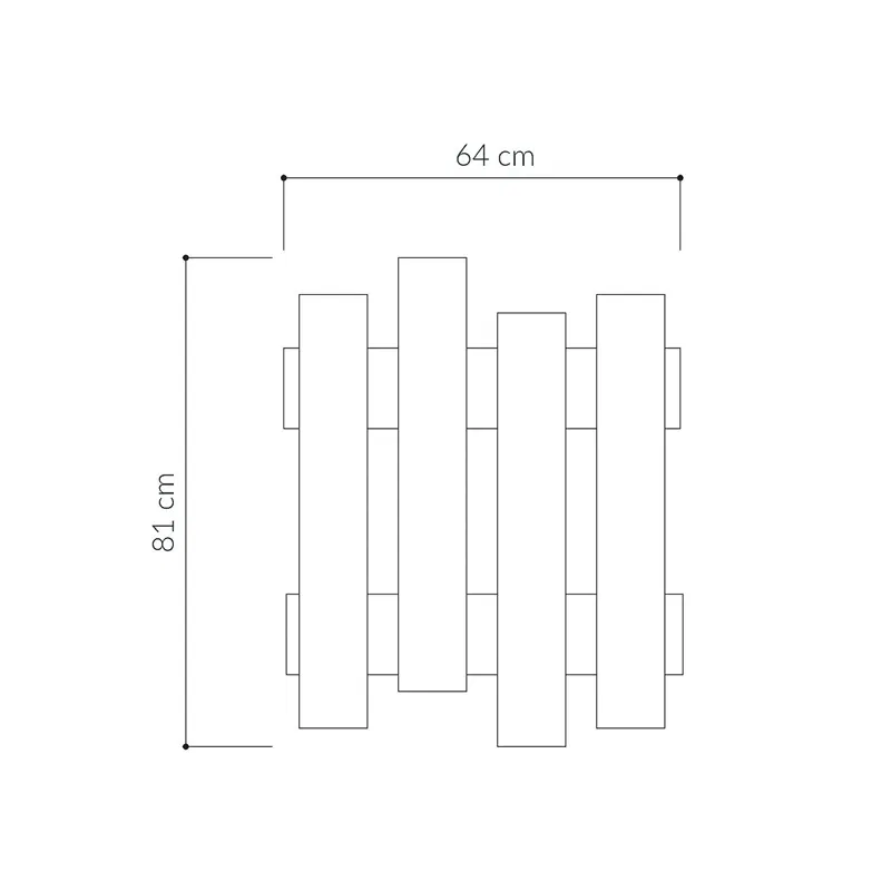 Cuier de perete Wave, stejar, cu agatatori si design modern, 64 cm [2]