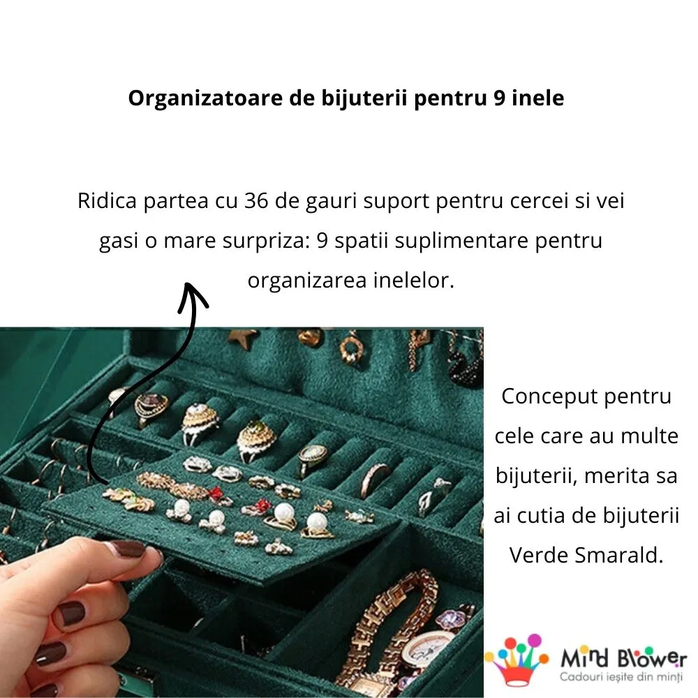 Cutie bijuterii, cu cheita, Verde smarald [15]