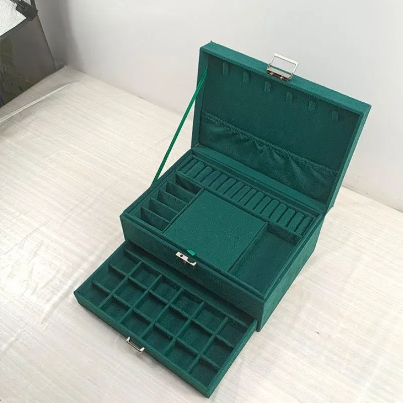 Cutie bijuterii, cu cheita, Verde smarald [2]