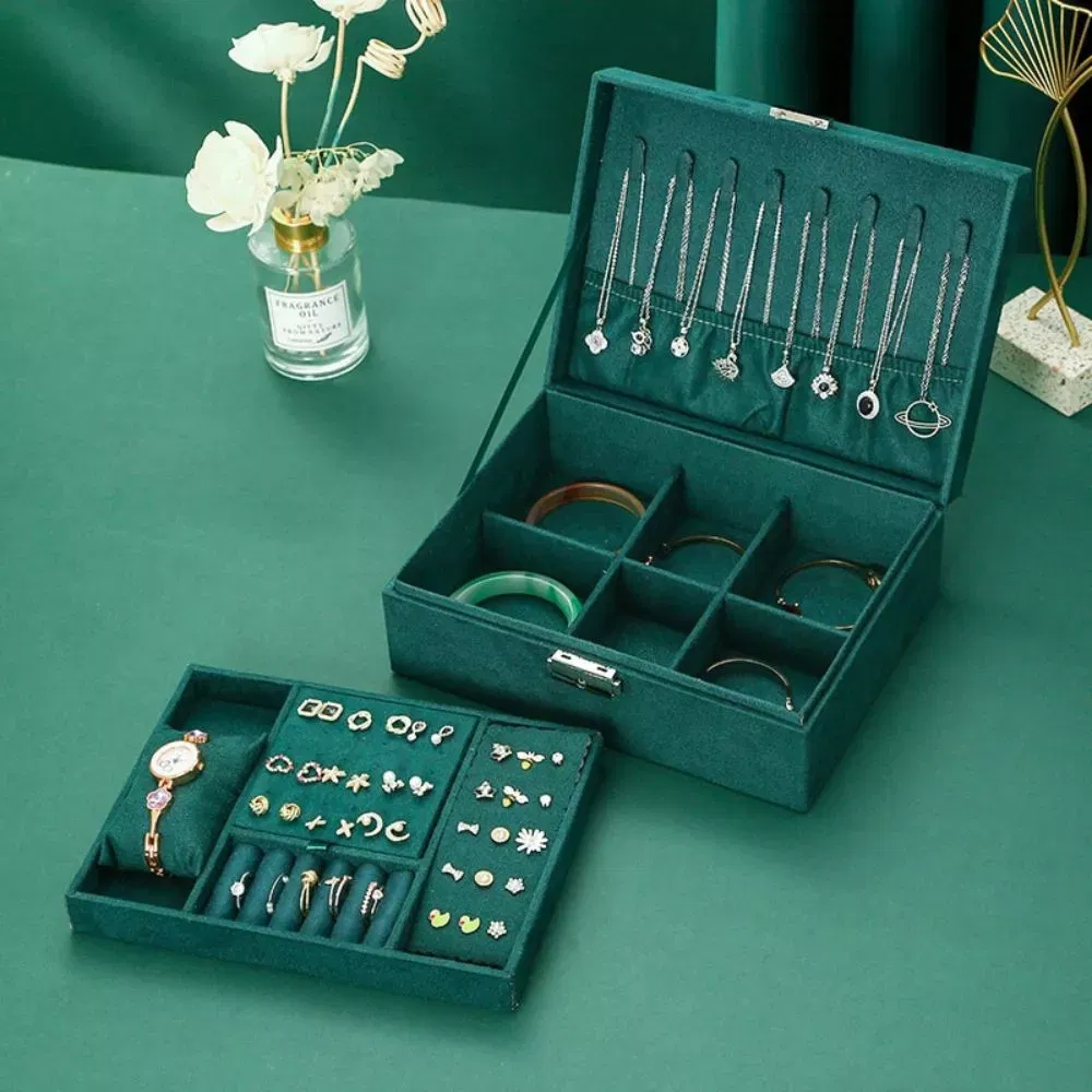 Cadouri pentru Iubita - Cutie bijuterii verde, 23x17x8.5cm, Attractive