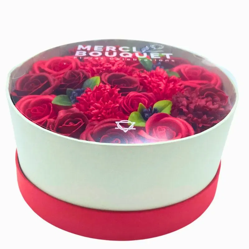 Cutie Cadou cu Flori de Sapun Classic Red Roses [3]