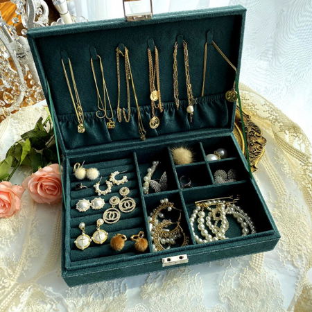 Cutie de bijuterii, verde, 29x19x6.5cm, Superba [2]