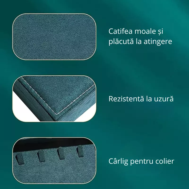 Cutie de bijuterii, verde, 29x19x6.5cm, Superba [13]