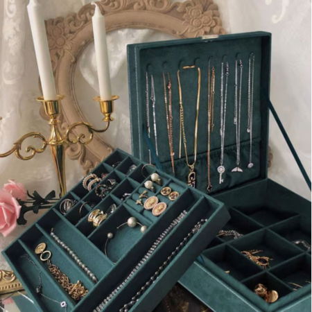 Cutie de bijuterii, verde, 26x26x8cm, You're too precious [4]