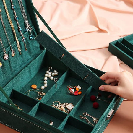 Cutie de bijuterii, verde, 26x26x8cm, You're too precious [5]