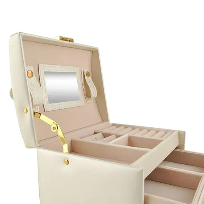 Cutie de bijuterii XL cu oglinda, cheita si 20 compartimente [14]