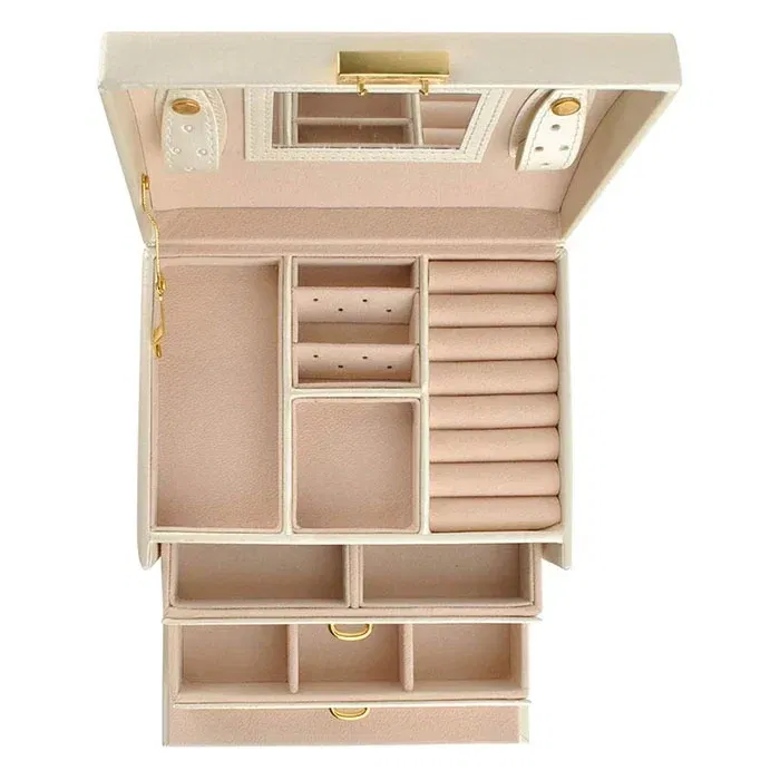 Cutie de bijuterii XL cu oglinda, cheita si 20 compartimente [17]