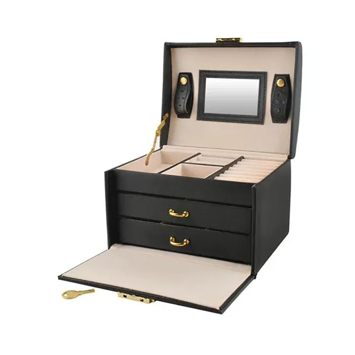 Cutie de bijuterii XL cu oglinda, cheita si 20 compartimente [1]