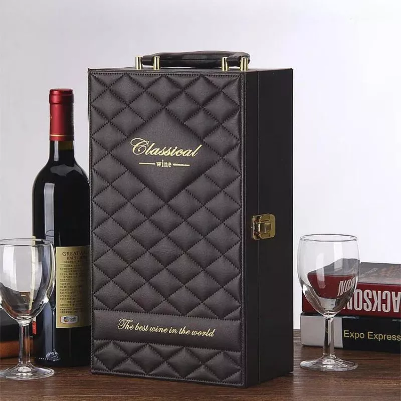 Cutie de vin Deluxe pentru 2 sticle cu accesorii de vin incluse Classical Wine [3]