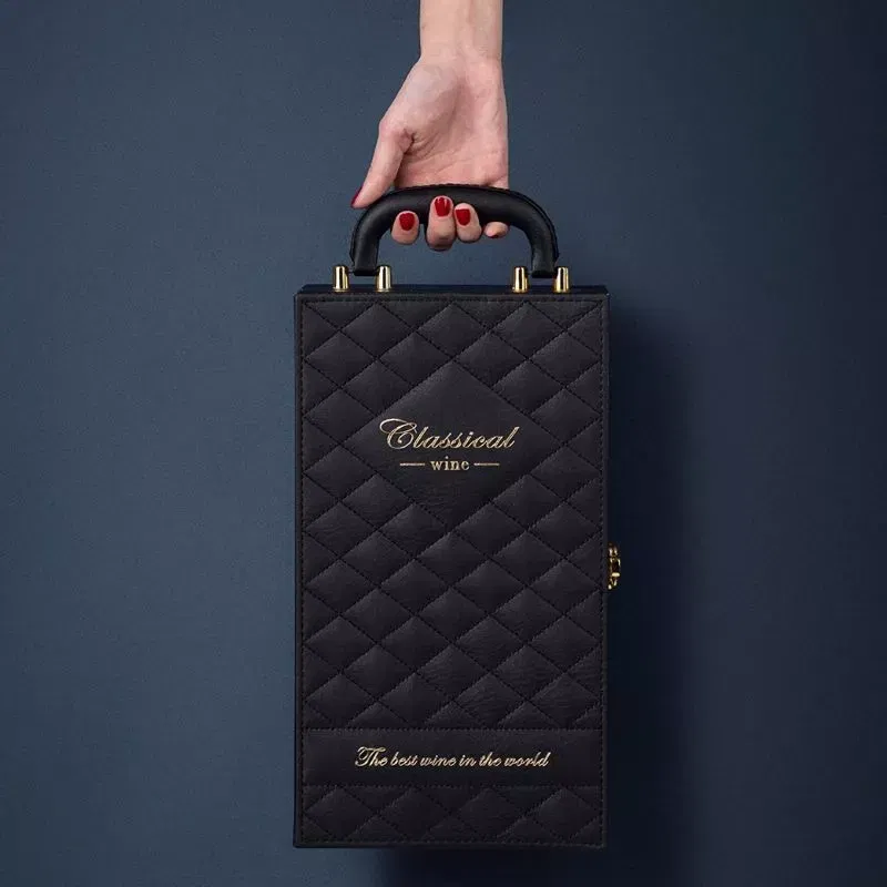 Cutie de vin Deluxe pentru 2 sticle cu accesorii de vin incluse Classical Wine [1]